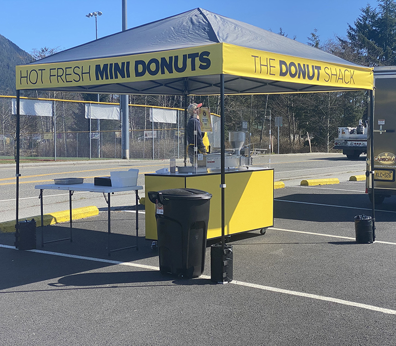 Vendor tent wrap banner