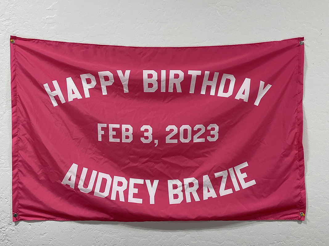 Custom happy birthday flag