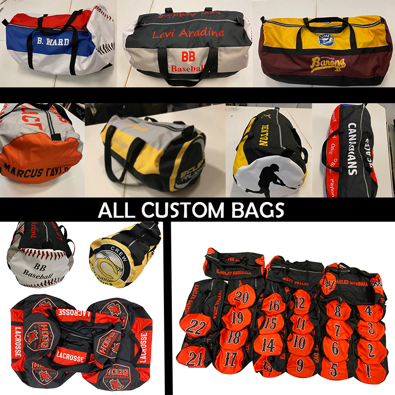 VARIETY OF CUSTOM DUFFEL BAGS