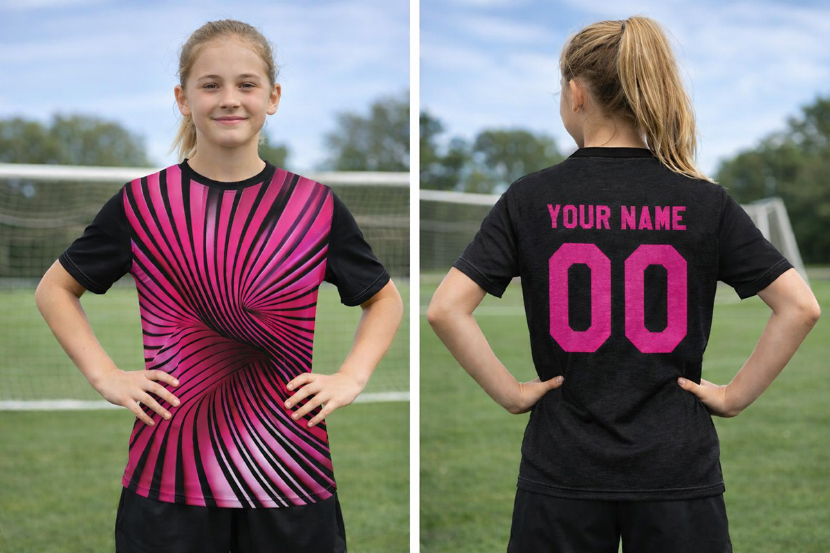 Vortex Pink Goalkeeper Soccer Jersey – Custom made in USA - Image 2