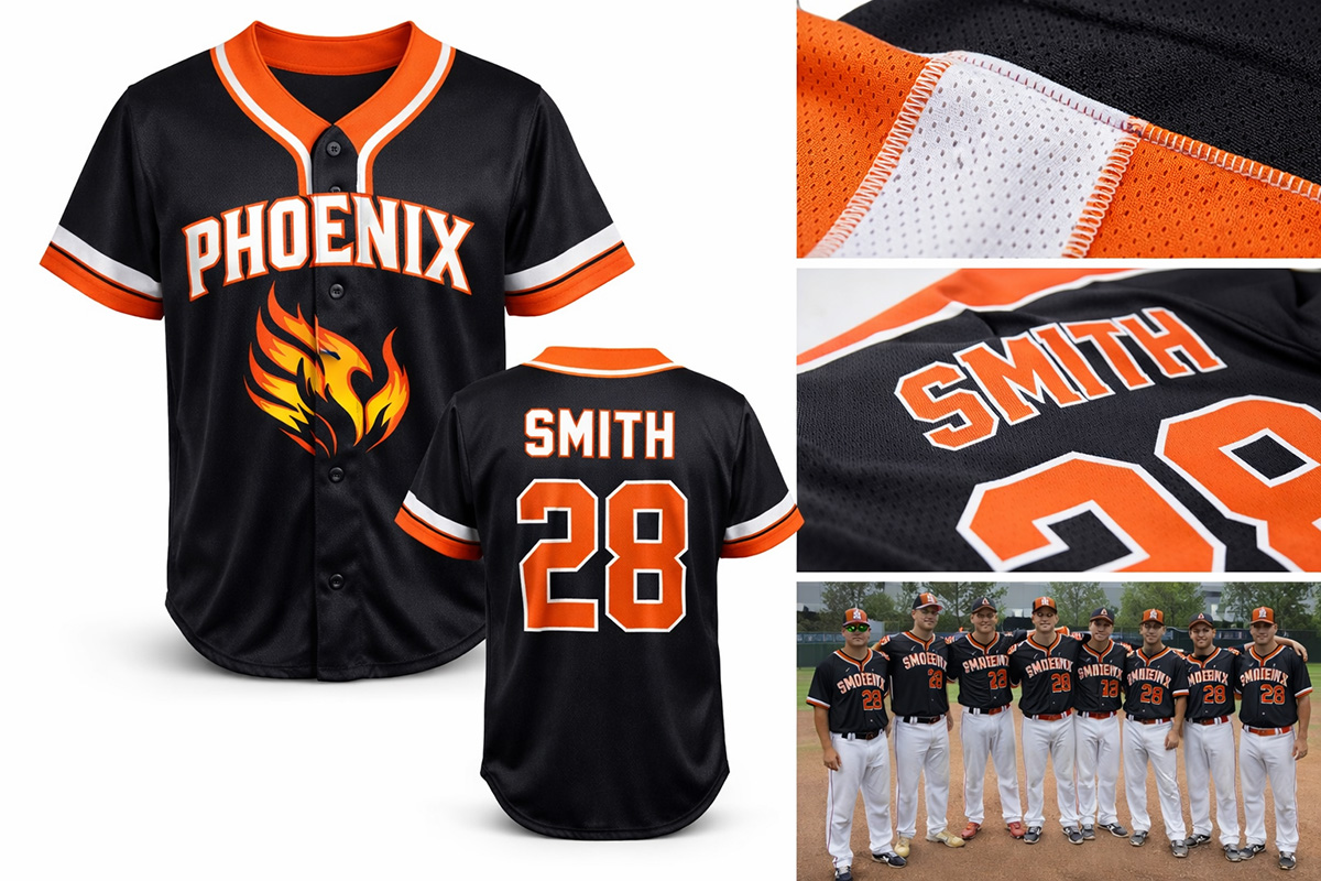Custom Button-Up Baseball Jerseys – Full Sublimation | Made in Phoenix - Image 3
