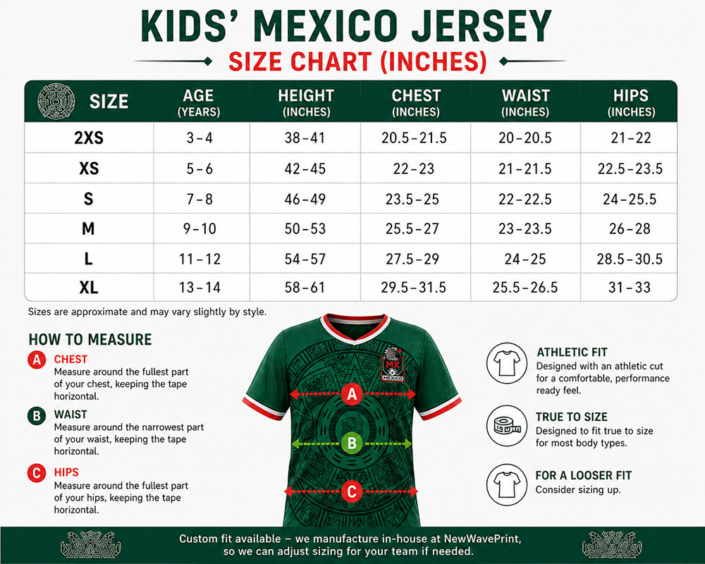 Custom Mexico Youth Soccer Jersey with Name & Number - Image 3