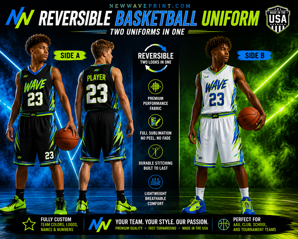 Custom Reversible Basketball Uniforms – Sublimated Jerseys & Shorts - Image 4