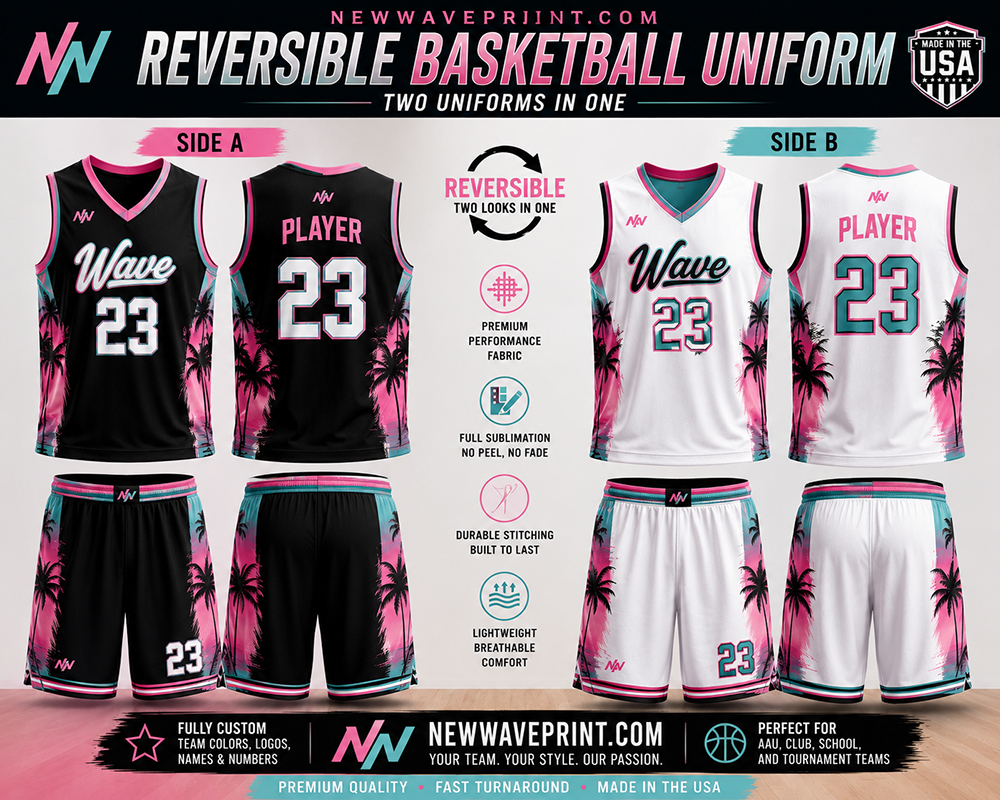 Custom Reversible Basketball Uniforms – Sublimated Jerseys & Shorts - Image 2