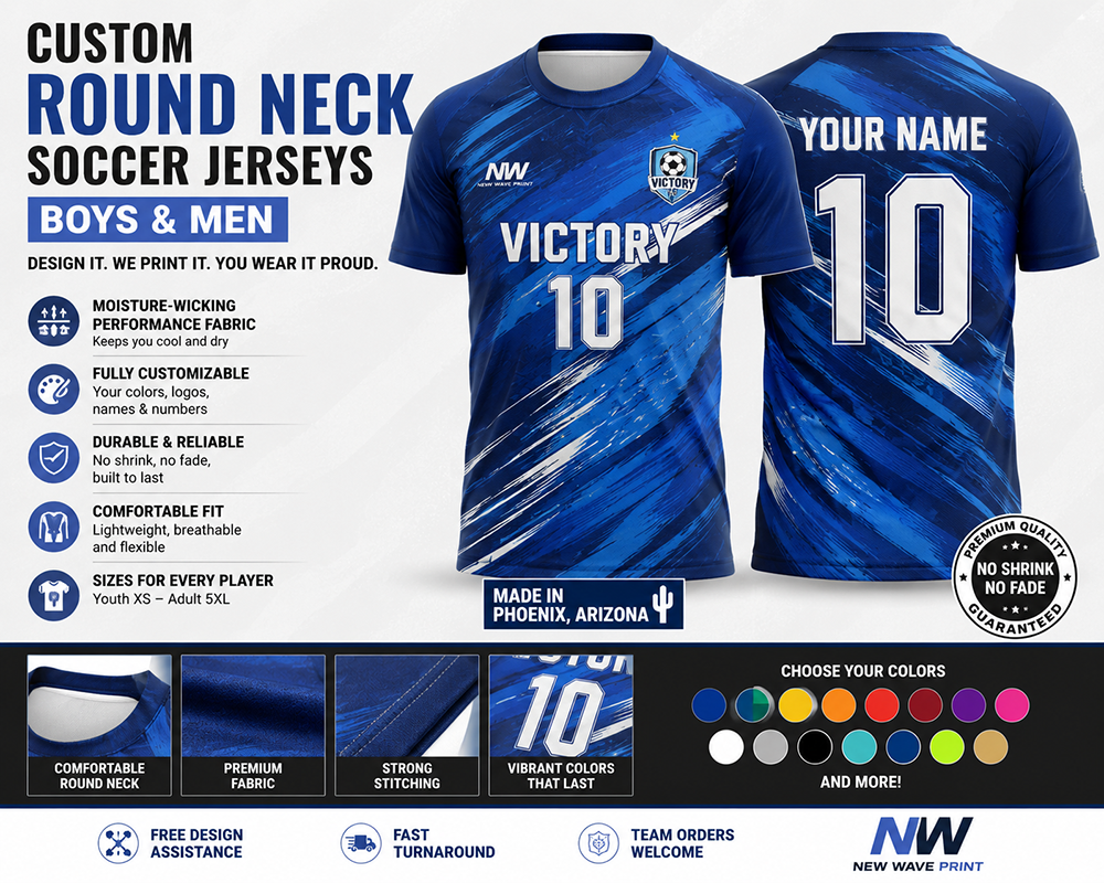 Custom round neck soccer jersey