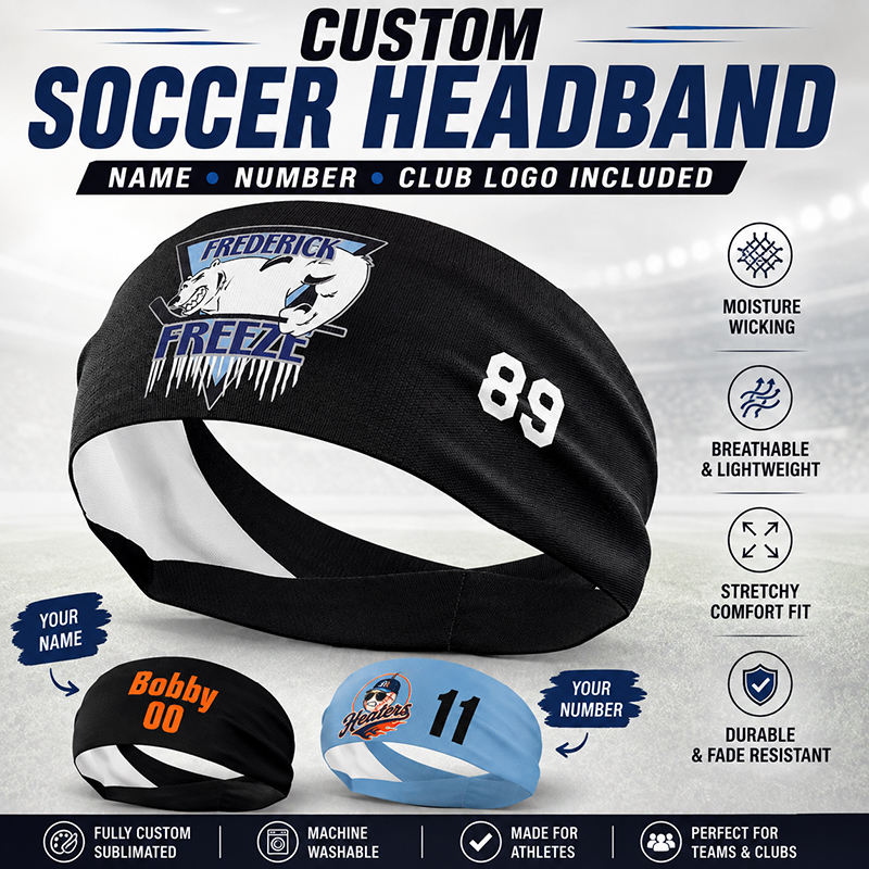 Custom Soccer Headband – Personalized Name, Number & Team Logo
